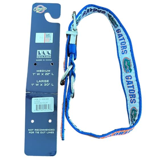 Florida Gators Licensed Collegiate Reversible Dog Collar Size Medium - Picture 2 of 2